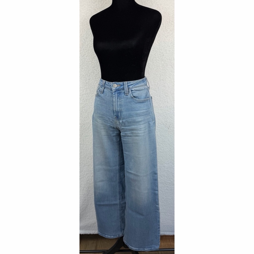 JUST BLACK DENIM • Blue Light Wash High-Waisted Wide-Leg Jeans, 25 - Picture 4 of 14